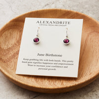 June Birthstone Drop Earrings Created with Alexandrite Zircondia® Crystals