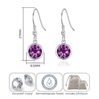 June Birthstone Drop Earrings Created with Alexandrite Zircondia® Crystals