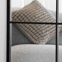 Kyō - Full Length Black Metal Rectangle Lattice Window Mirror - 180cm x 90cm