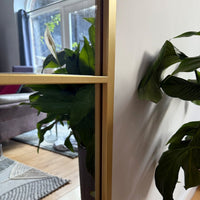 Kyō Full Length Gold Metal Rectangle Lattice Grid Mirror - 150cm x 60cm