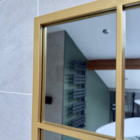 Kyō Full Length Gold Metal Rectangle Lattice Grid Mirror - 150cm x 60cm