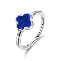 Lapis Gemstone Adjustable Clover Ring