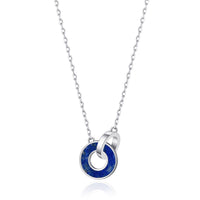 Lapis Gemstone Circle Link Necklace