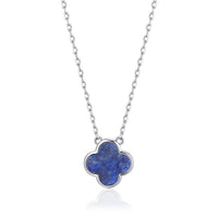 Lapis Gemstone Clover Necklace