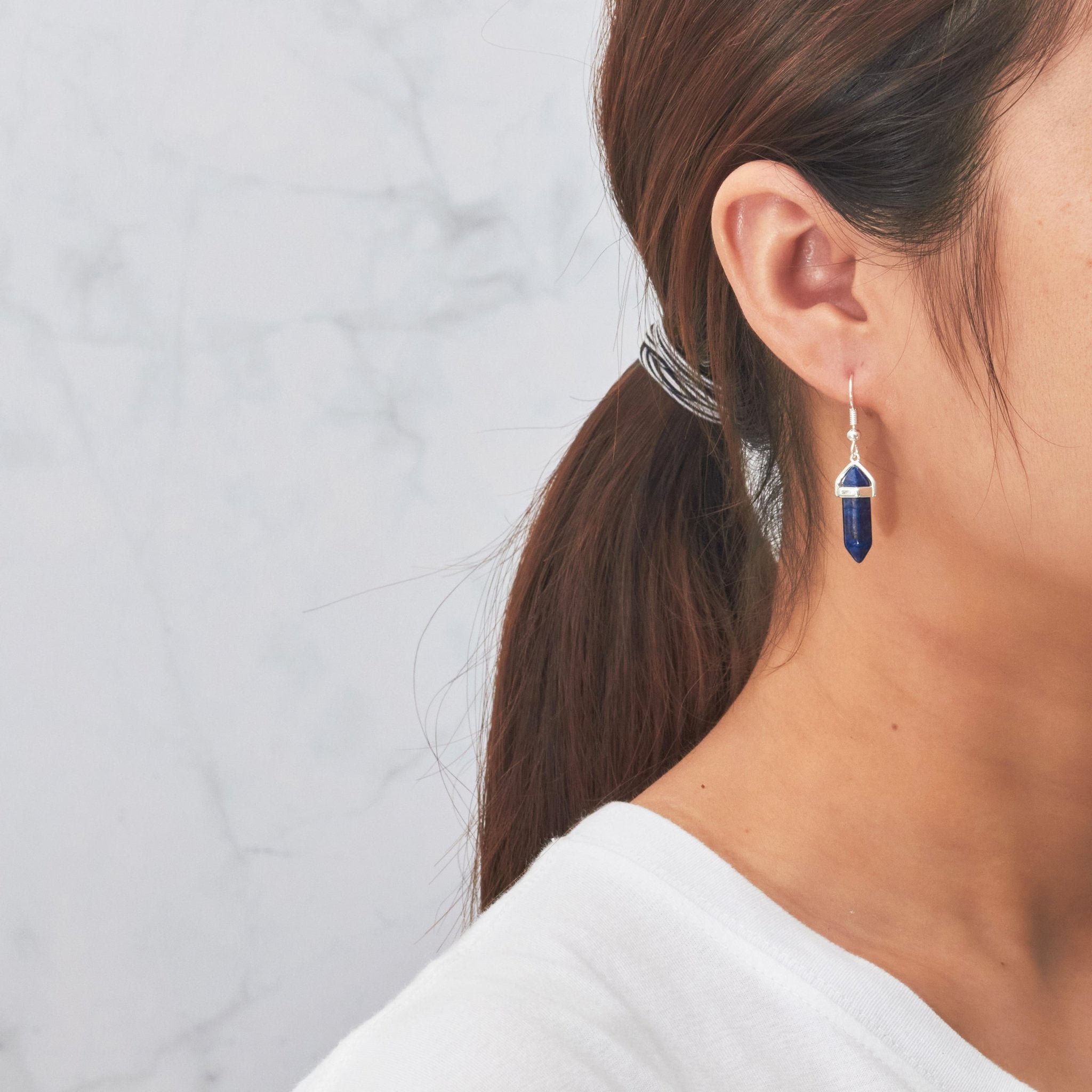 Lapis Gemstone Drop Earrings