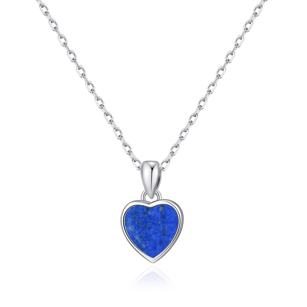 Lapis Gemstone Heart Necklace