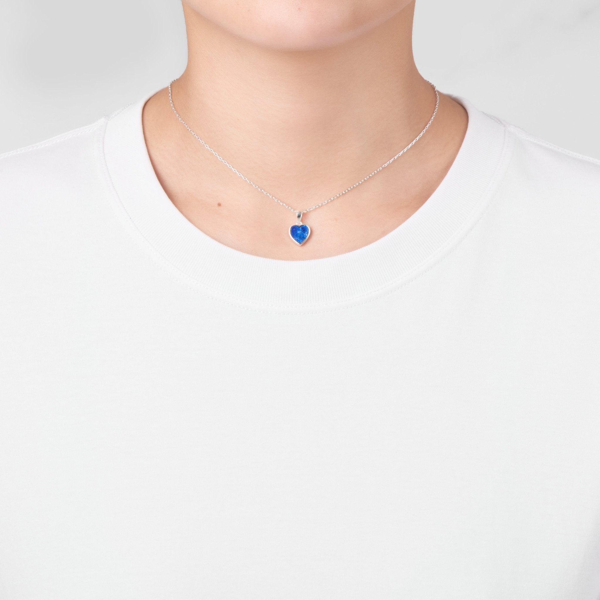 Lapis Gemstone Heart Necklace