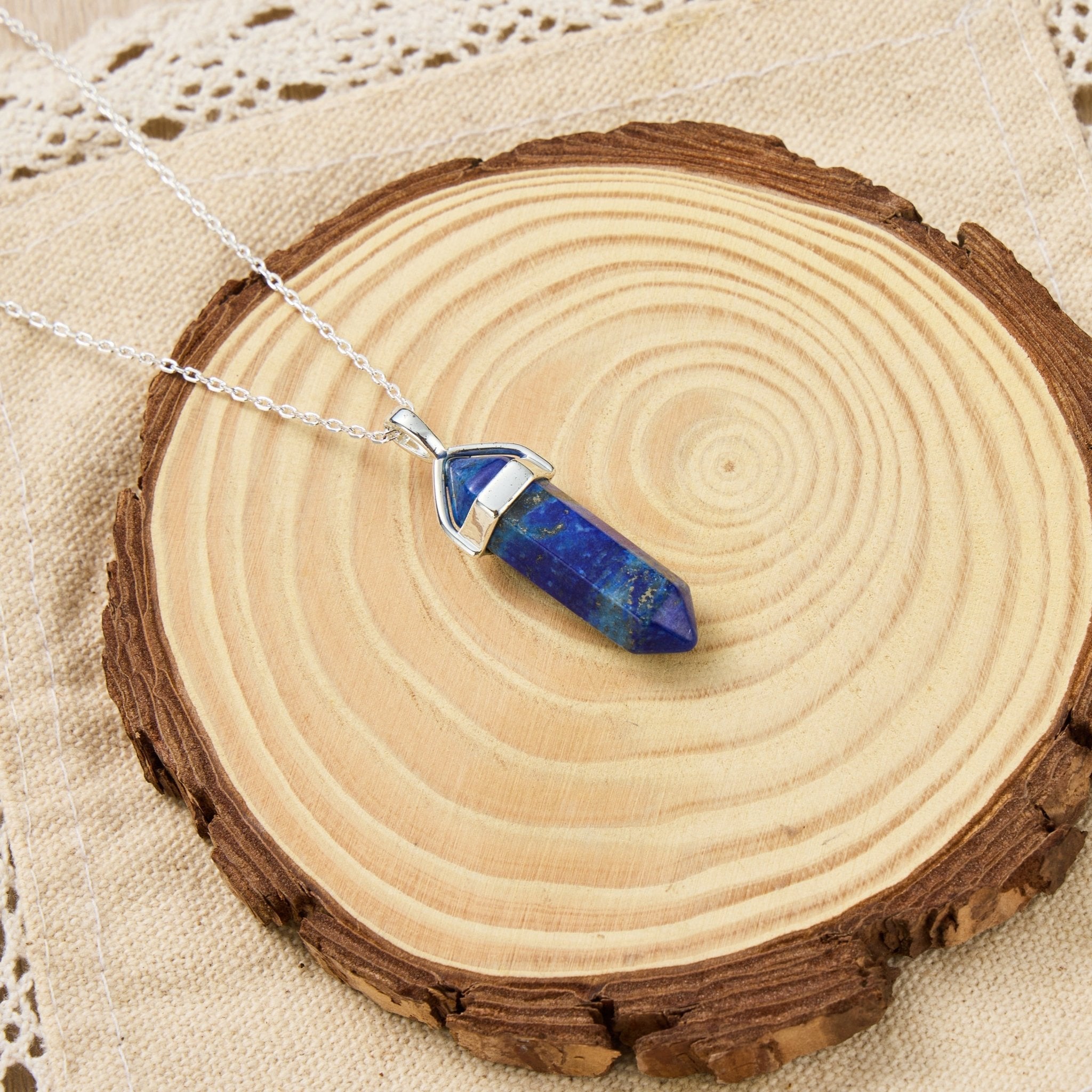 Lapis Gemstone Necklace with Quote Card