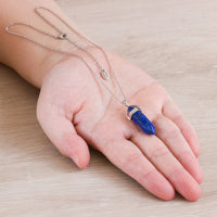 Lapis Gemstone Necklace with Quote Card