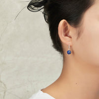 Lapis Gemstone Round Drop Earrings with Quote Card