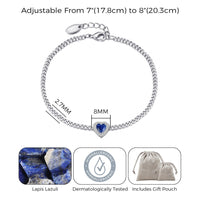 Lapis Heart Gemstone Bracelet with Quote Card Created with Zircondia® Crystals