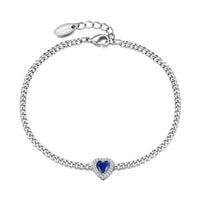 Lapis Heart Gemstone Bracelet with Quote Card Created with Zircondia® Crystals