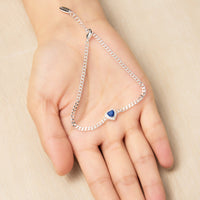 Lapis Heart Gemstone Bracelet with Quote Card Created with Zircondia® Crystals