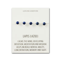 Lapis Lazuli Gemstone Bracelet with Quote Card