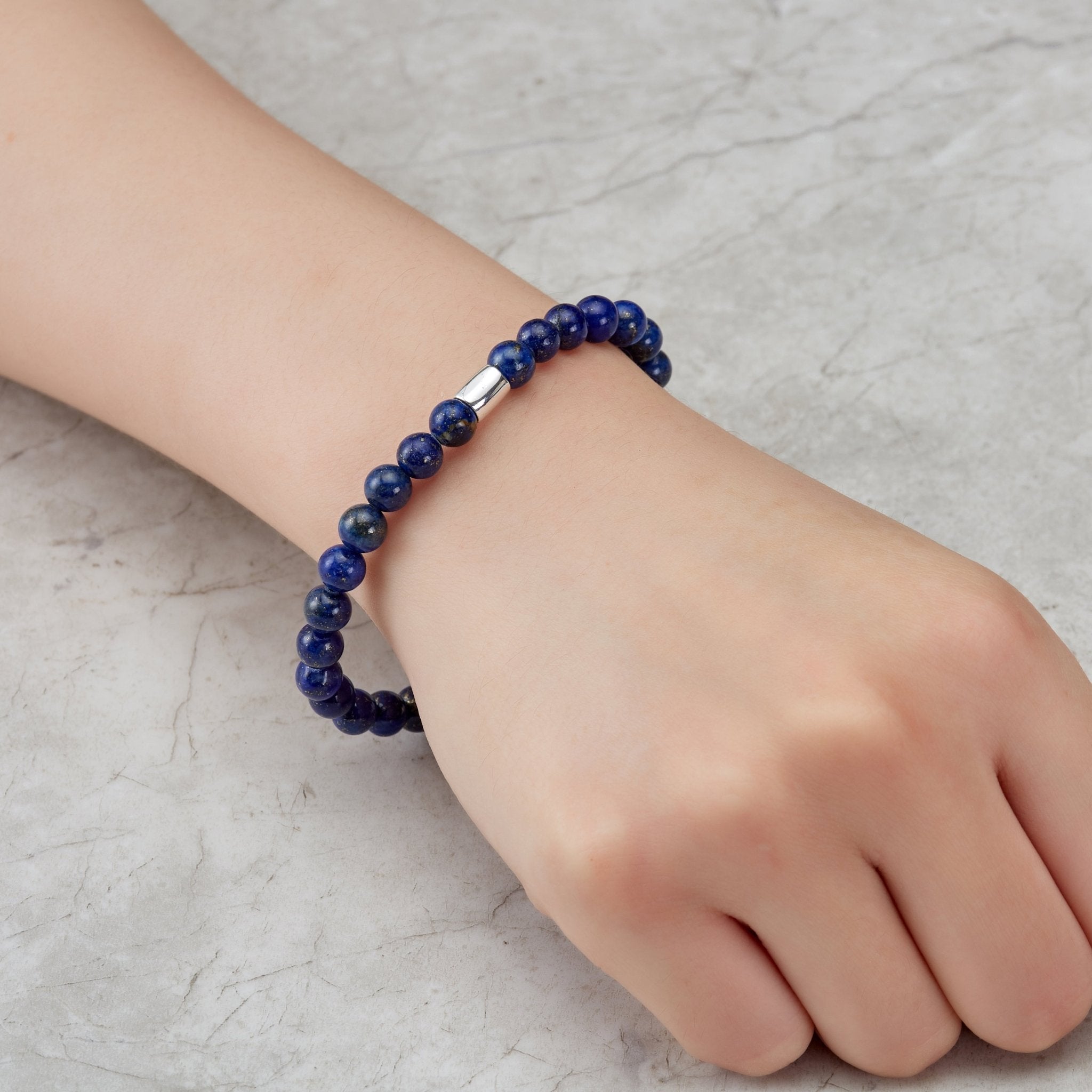 Lapis Lazuli Gemstone Stretch Bracelet for Women