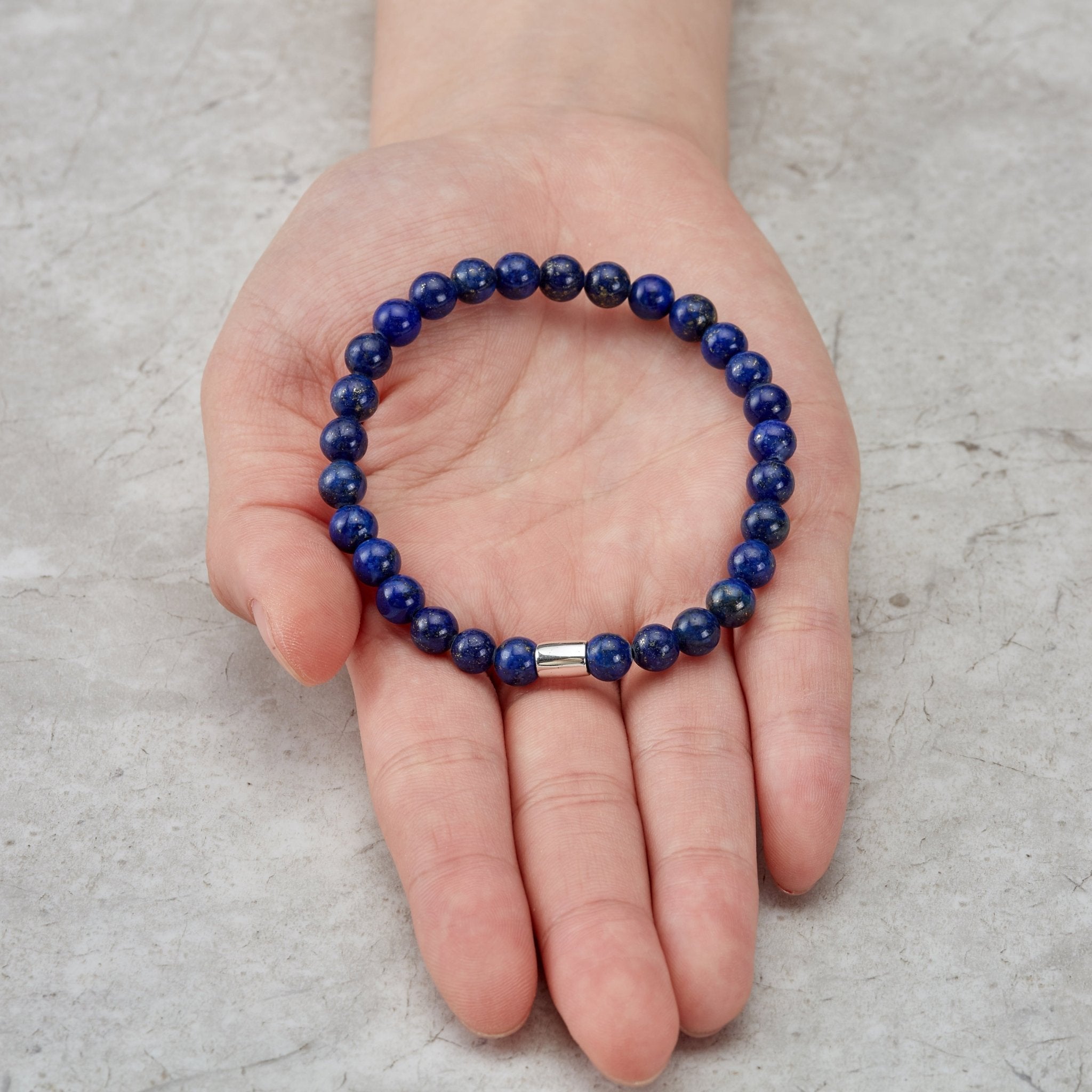 Lapis Lazuli Gemstone Stretch Bracelet for Women