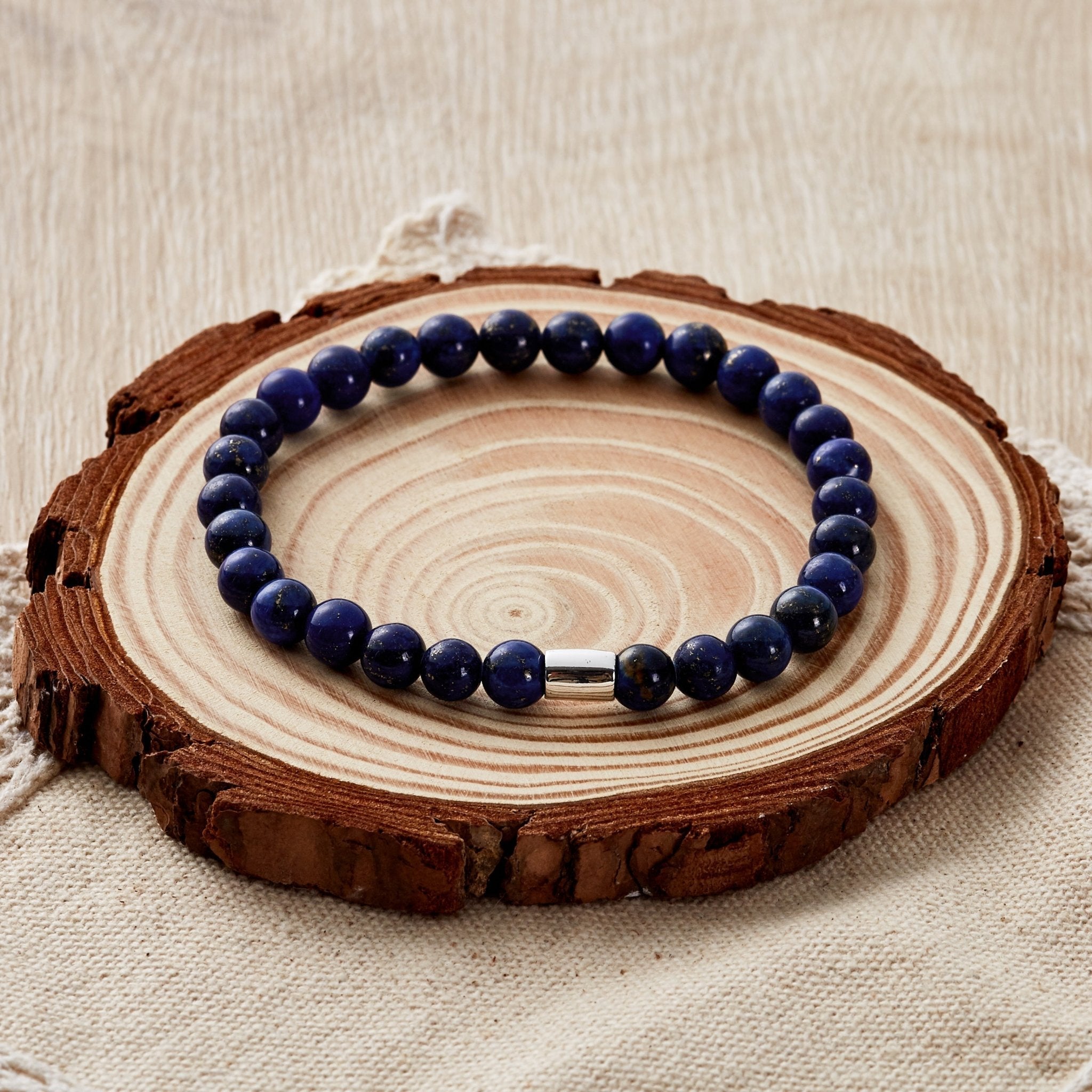 Lapis Lazuli Gemstone Stretch Bracelet for Women