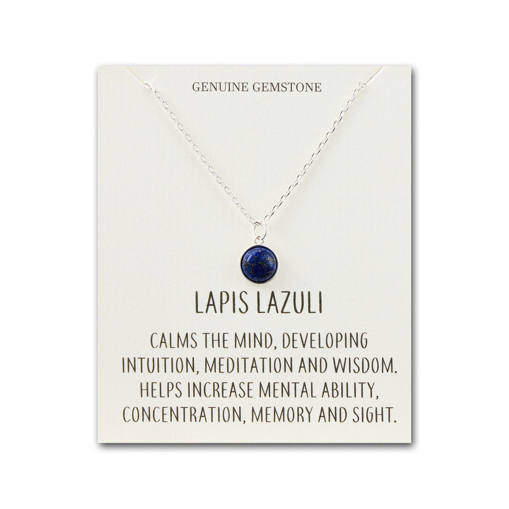 Lapis Necklace with Quote Card