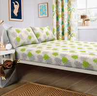 Lazy Sloth Kids Duvet Set Soft Cotton Blend Bedding with Pillowcase and Matching Curtains OEKO-TEX Certified Available in Single and Double Sizes by OLIVIA ROCCO