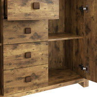 Jakarta Large Sideboard Natural 2 Doors 4 Shelves 4 Drawers