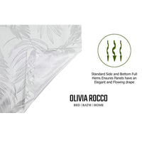 Leaf White Sparkle Blackout Curtains Super Soft Thermal Insulated Eyelet Drapes for Living Room & Bedroom 2 Panels by OLIVIA ROCCO