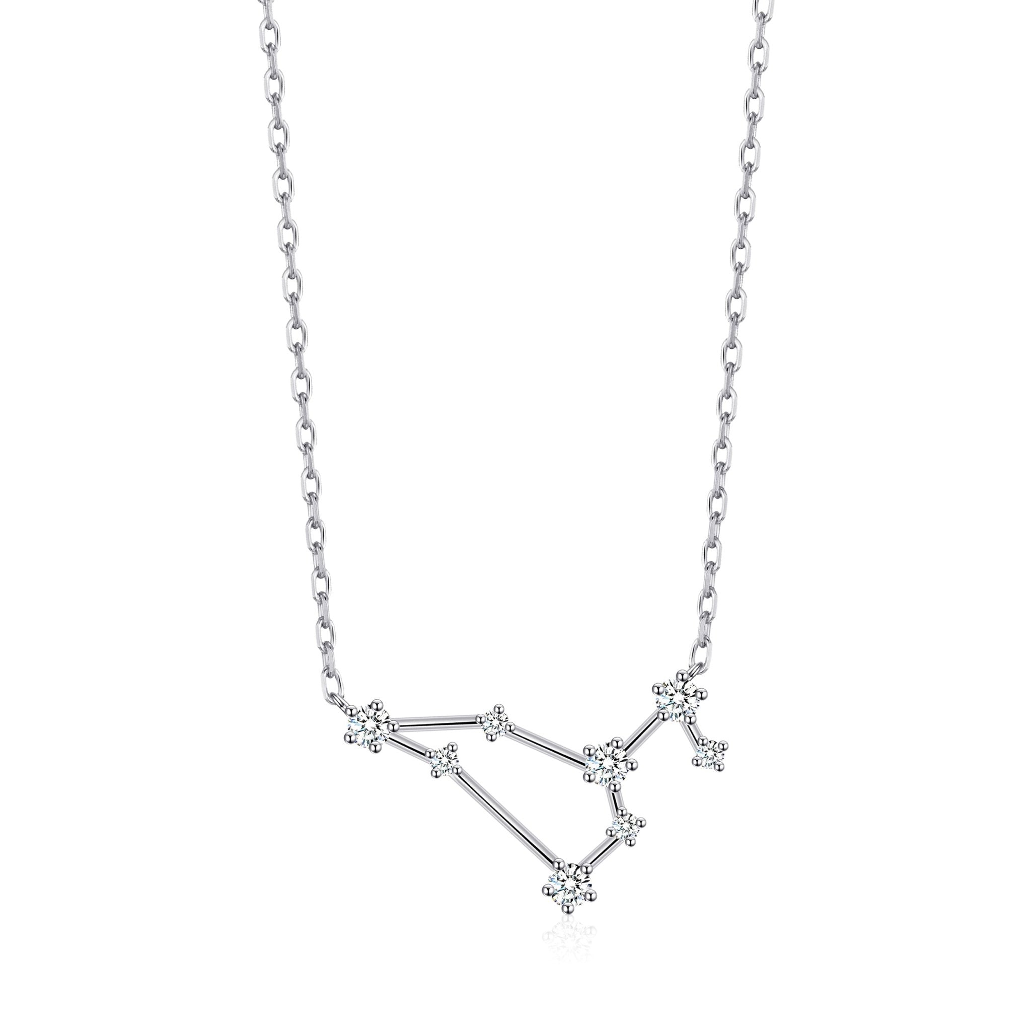 Leo Star Sign Zodiac Constellation Necklace and Quote Card with Zircondia® Crystals