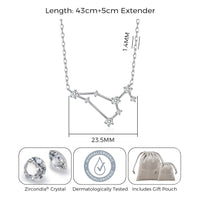 Leo Star Sign Zodiac Constellation Necklace with Zircondia® Crystals