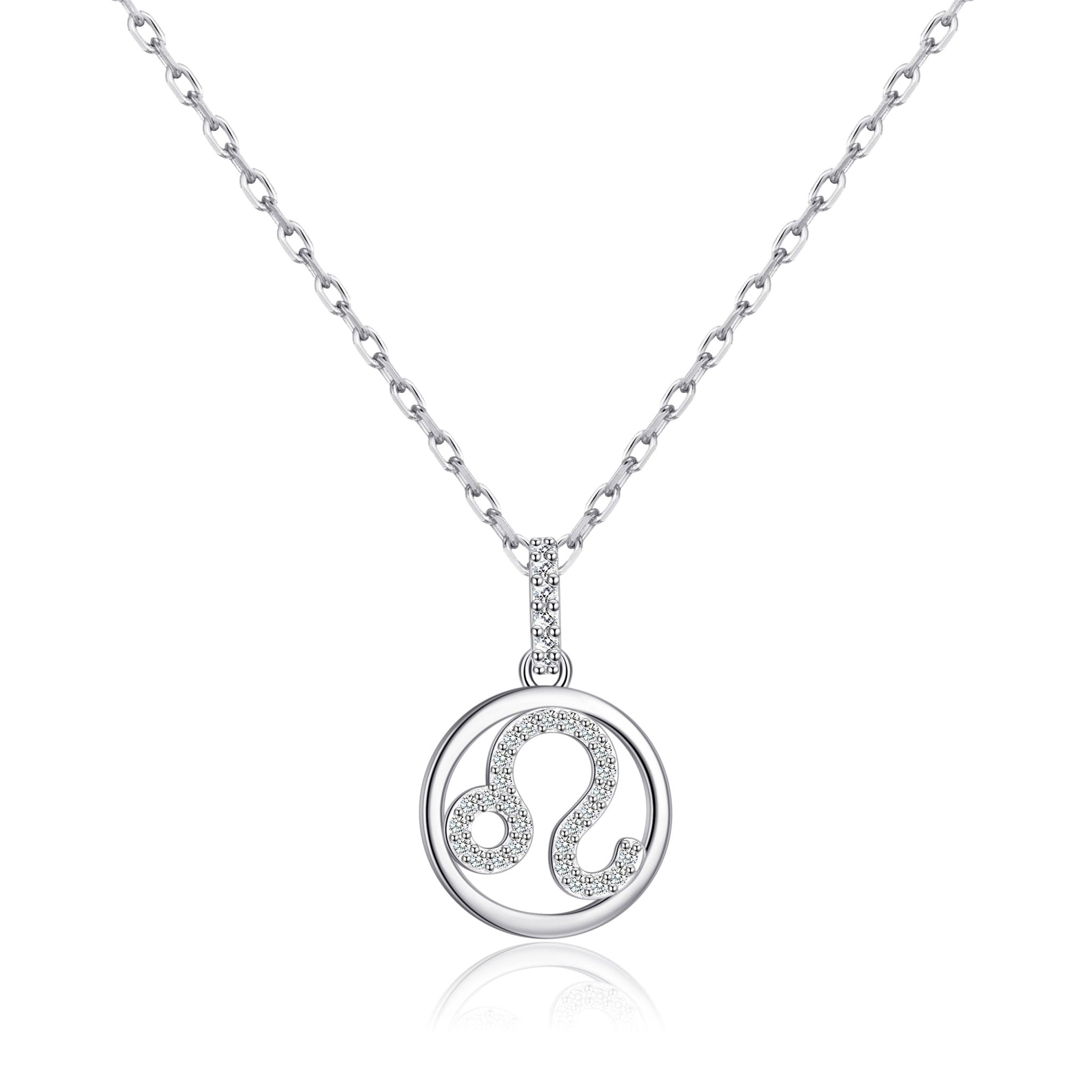 Leo Star Sign Zodiac Necklace with Zircondia® Crystals