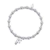 Letter F Initial Stretch Bracelet Created with Zircondia® Crystals