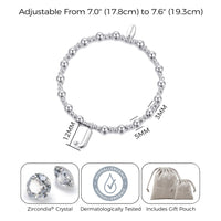 Letter J Initial Stretch Bracelet Created with Zircondia® Crystals