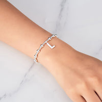 Letter L Initial Stretch Bracelet Created with Zircondia® Crystals