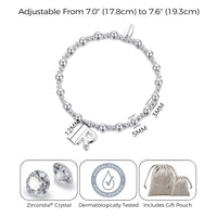 Letter R Initial Stretch Bracelet Created with Zircondia® Crystals