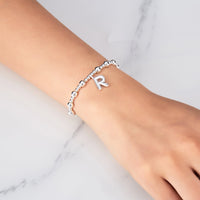Letter R Initial Stretch Bracelet Created with Zircondia® Crystals