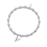 Letter V Initial Stretch Bracelet Created with Zircondia® Crystals