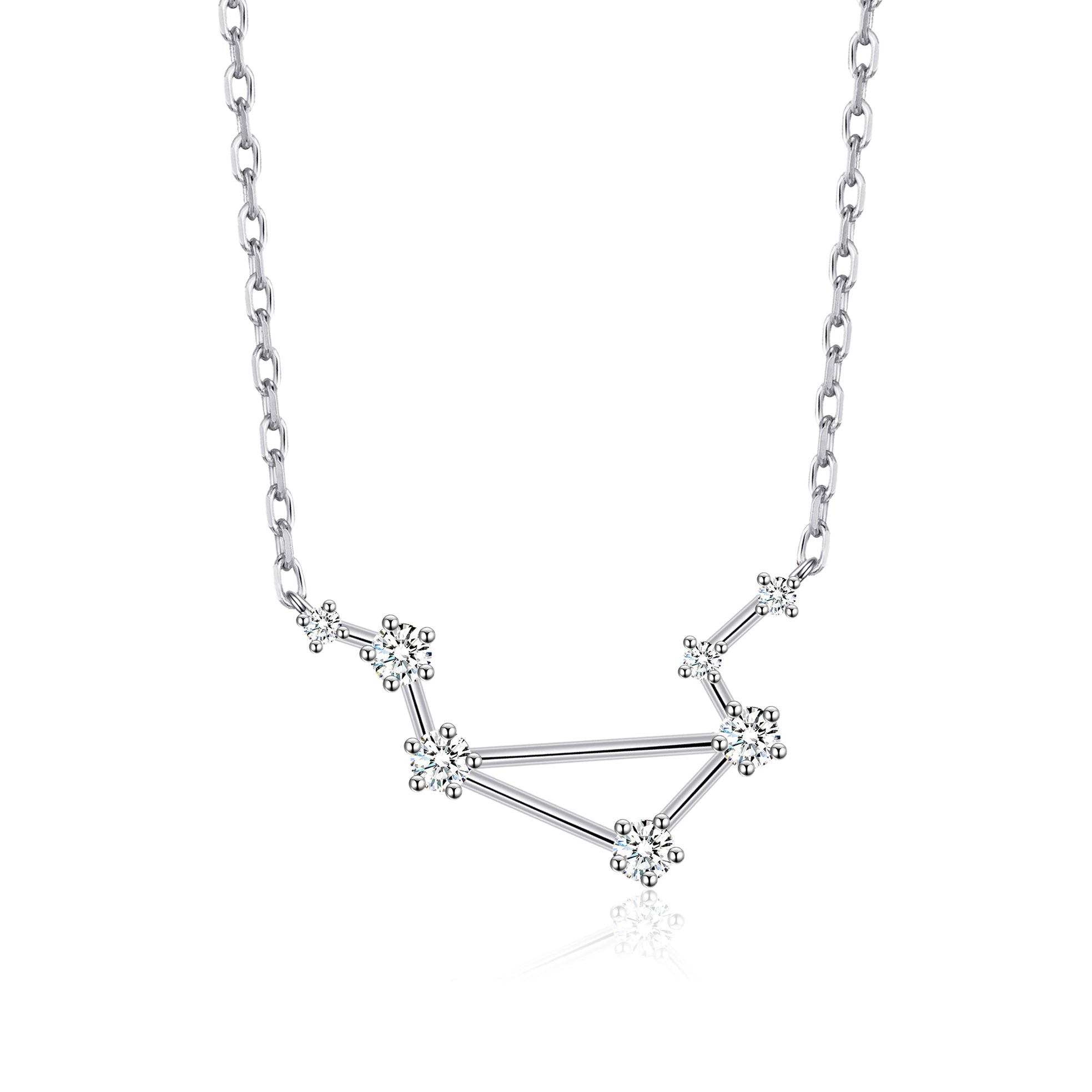Libra Star Sign Zodiac Constellation Necklace with Zircondia® Crystals