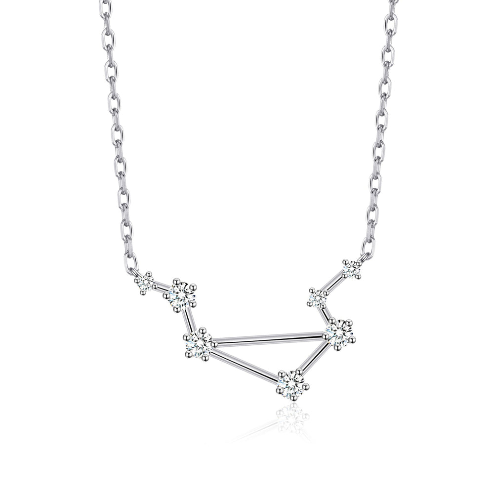 Libra Star Sign Zodiac Constellation Necklace with Zircondia® Crystals