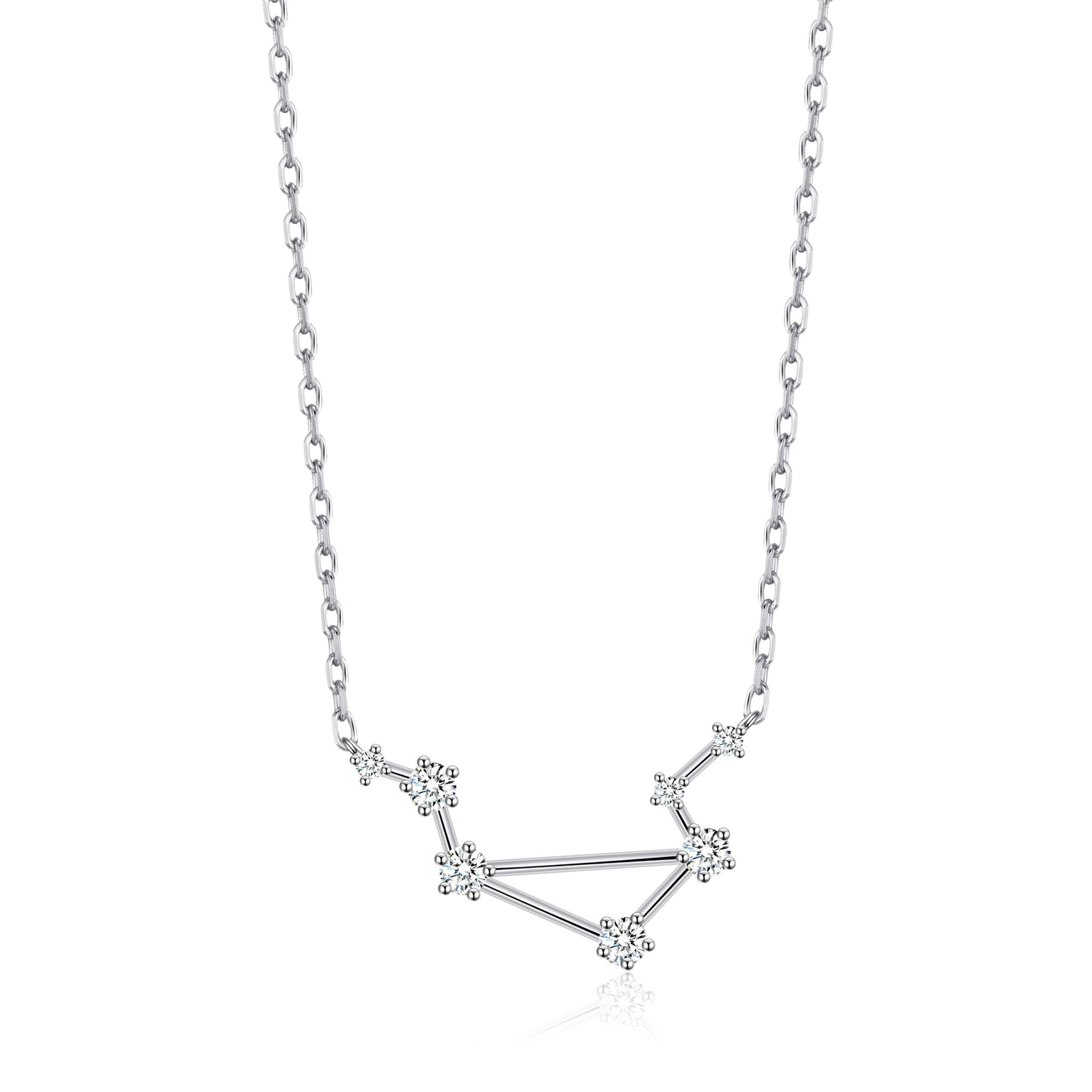 Libra Star Sign Zodiac Constellation Necklace with Zircondia® Crystals