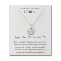 Libra Star Sign Zodiac Necklace and Quote Card with Zircondia® Crystals