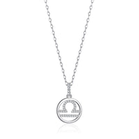 Libra Star Sign Zodiac Necklace with Zircondia® Crystals