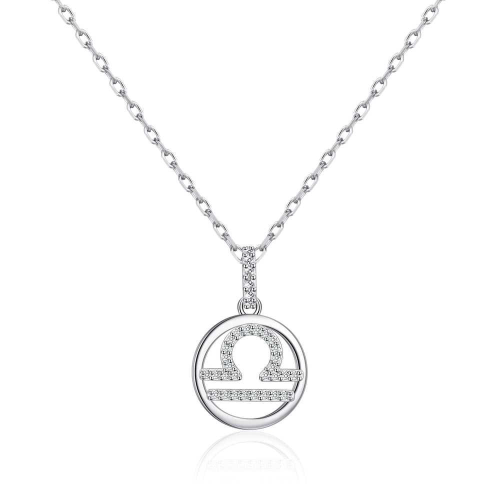 Libra Star Sign Zodiac Necklace with Zircondia® Crystals