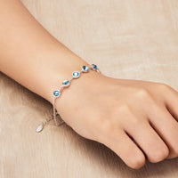 Light Blue Crystal Chain Bracelet Created with Zircondia® Crystals