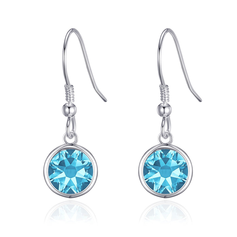 Light Blue Crystal Drop Earrings Created with Zircondia® Crystals