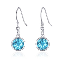 Light Blue Crystal Drop Earrings Created with Zircondia® Crystals