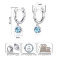 Light Blue Crystal Hoop Earrings Created with Zircondia® Crystals