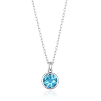 Light Blue Crystal Necklace Created with Zircondia® Crystals