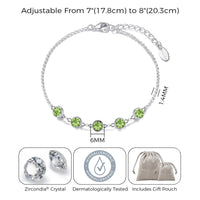 Light Green Crystal Chain Bracelet Created with Zircondia® Crystals
