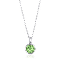 Light Green Crystal Necklace Created with Zircondia® Crystals