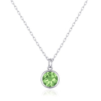Light Green Crystal Necklace Created with Zircondia® Crystals