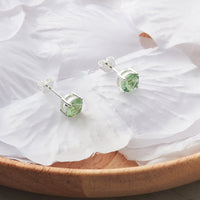 Light Green Stud Earrings Created with Zircondia® Crystals
