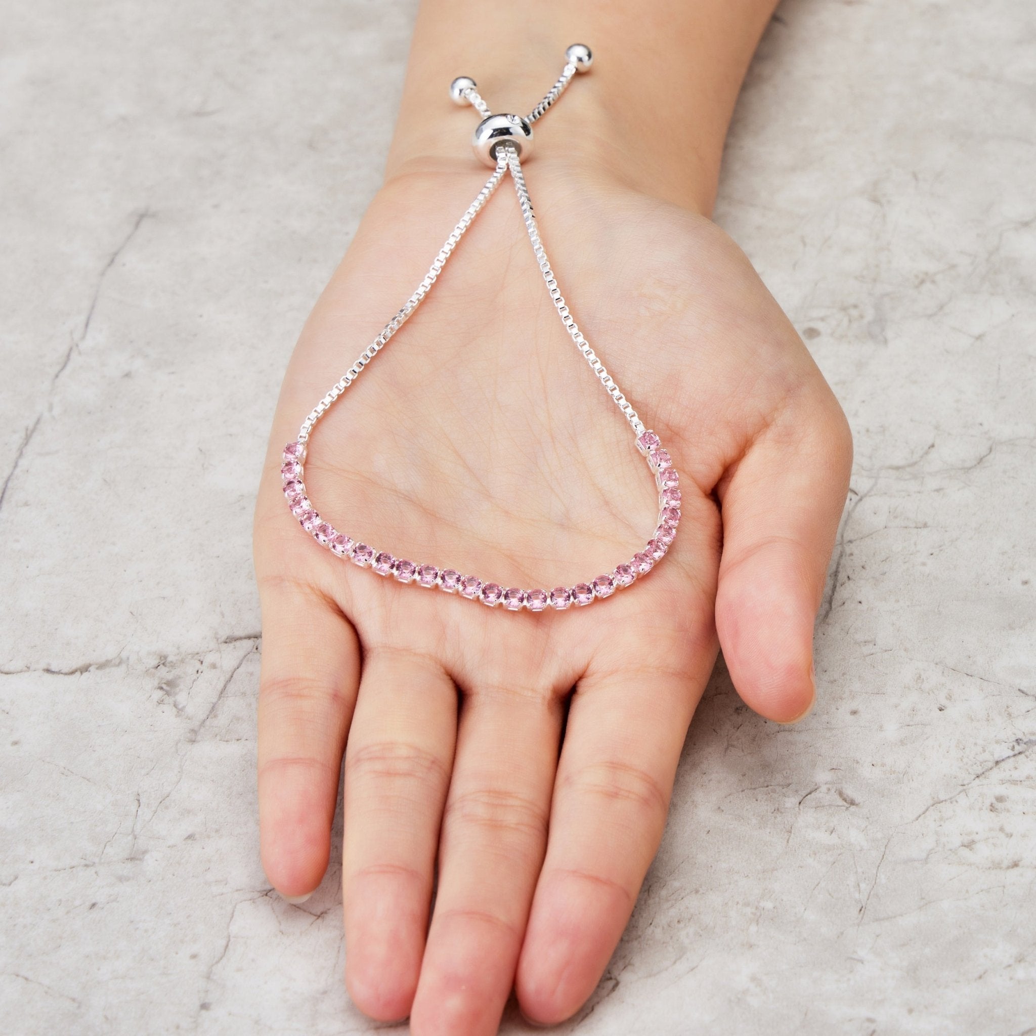 Light Pink Tennis Friendship Bracelet Created with Zircondia® Crystals